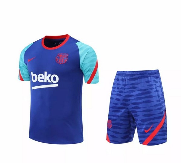 Trainingsshirt Barcelona Anzüge 2021-2022 Blau Günstige Fußballtrikots